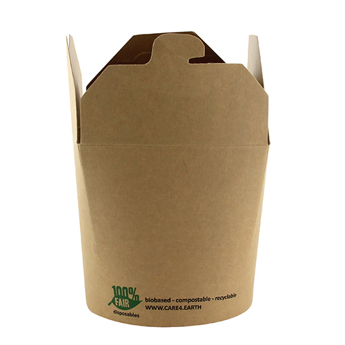 Snackboxen, Pappe "pure" eckig 760 ml 9,8 cm x 10 cm x 8,8 cm braun "100% Fair"