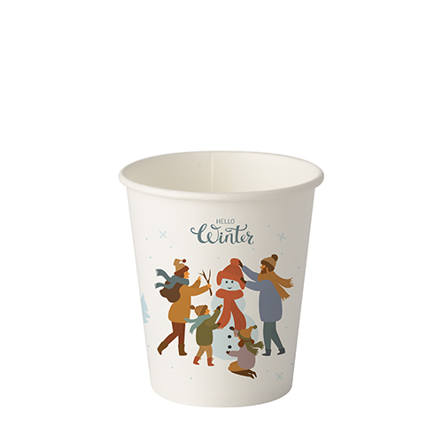 Trinkbecher, Pappe "pure" 0,2 l Ø 8 cm · 9,2 cm "Hello Winter"