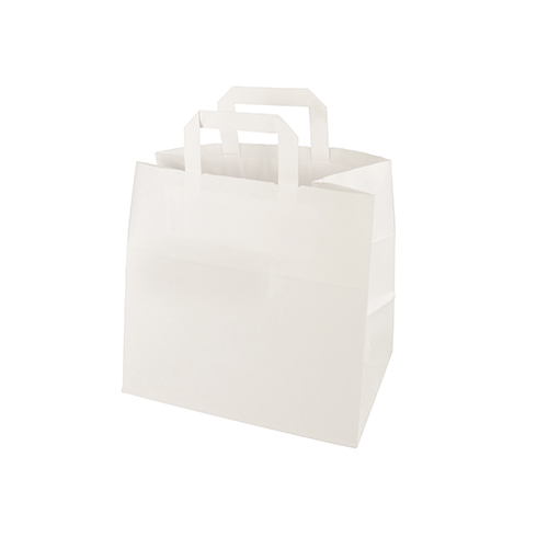 8 x 50 Tragetaschen, Papier 25 cm x 26 cm x 17 cm weiss mit Tragegriff
