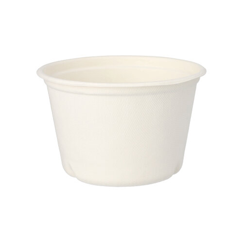 10 x 50 Suppenbecher, Zuckerrohr "pure" 600 ml Ø 14 cm · 9 cm weiss