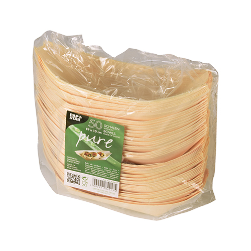 Fingerfood - Schalen, Holz "pure" 19 cm x 10 cm "Schiffchen"