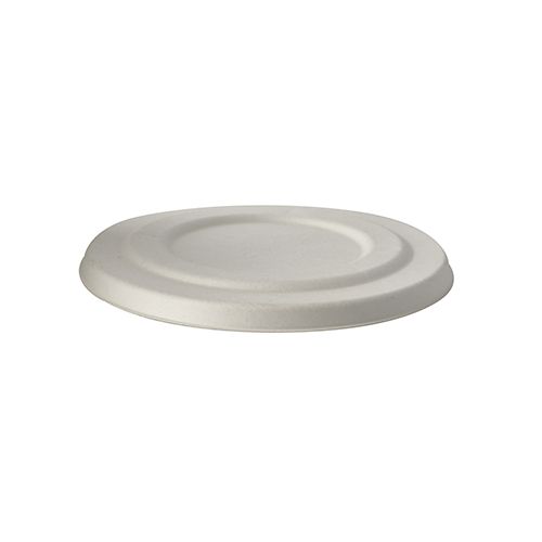 8 x 50 Deckel für Suppenbecher, Zuckerrohr "pure" rund Ø 14 cm weiss