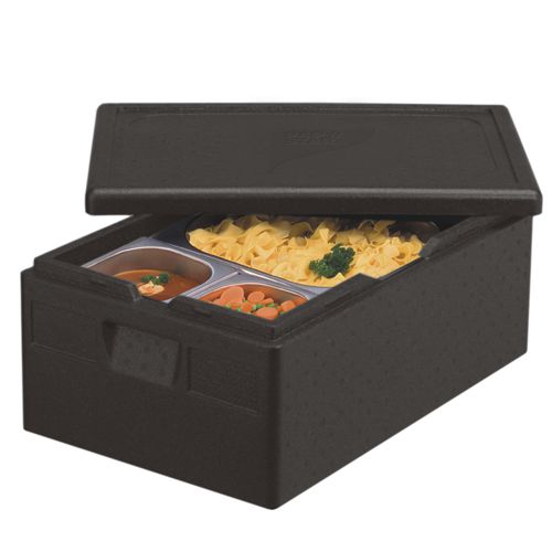 5 x Isolier-Transportbehälter, EPP 60 cm x 40 cm x 23 cm schwarz "Gastro-Norm 1/1"