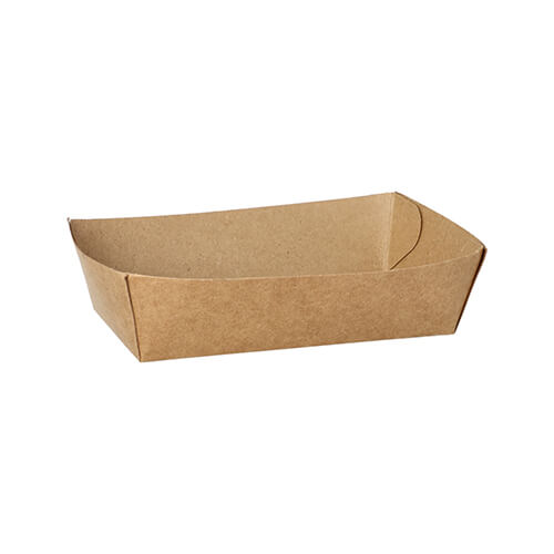 12 x 50 Snacktrays, Pappe "pure" 3,5 cm x 7 cm x 12 cm braun