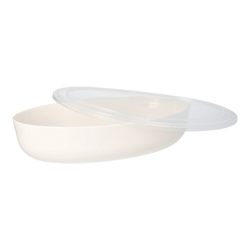 4 x 15 Mehrweg-Schalen oval 1600 ml 6 cm x 16,5 cm x 26 cm weiss "Cella"