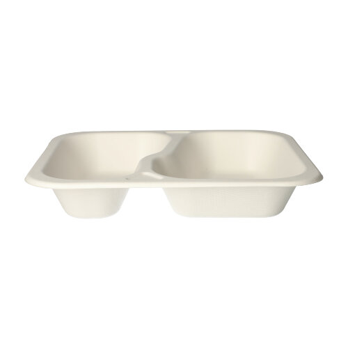 Siegelschalen, Zuckerrohr 2-geteilt 4,2 cm x 21,2 cm x 25 cm weiss