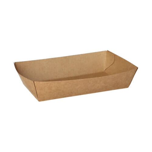 10 x 50 Snacktrays, Pappe "pure" 3,8 cm x 8,5 cm x 15,5 cm braun