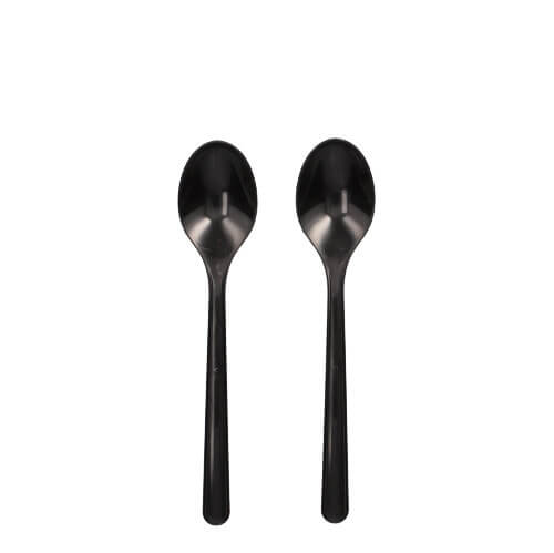20 x 50 "Circulware" Mehrweg-Kaffeelöffel PP-MF 13 cm schwarz extra stabil