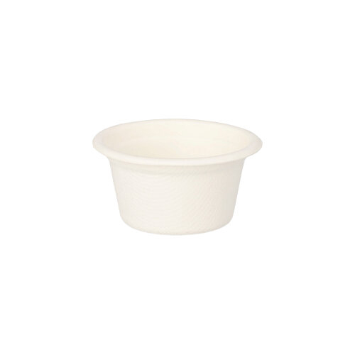 20 x 12 Dressingschalen, Zuckerrohr "pure" 60 ml Ø 6 cm · 3 cm weiss