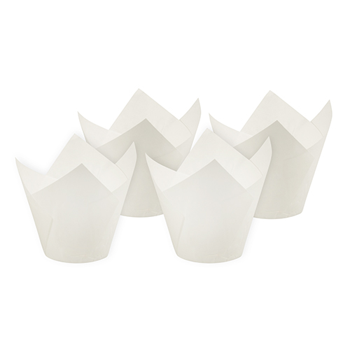 8 x 200 Backförmchen Ø 5 cm · 8,5 cm weiss "Tulip"