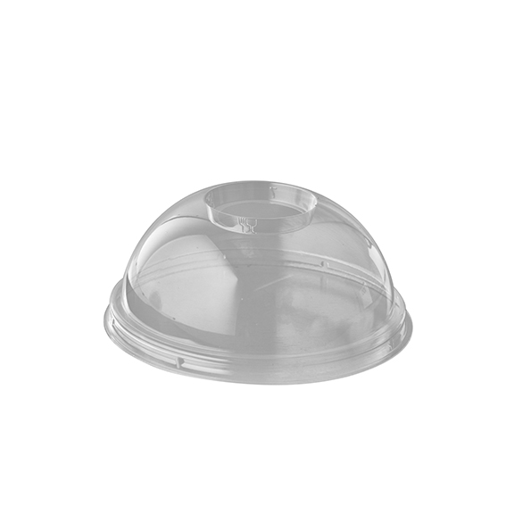 Dom-Deckel, PLA "pure" rund Ø 9,5 cm · 4,5 cm glasklar mit Lochung