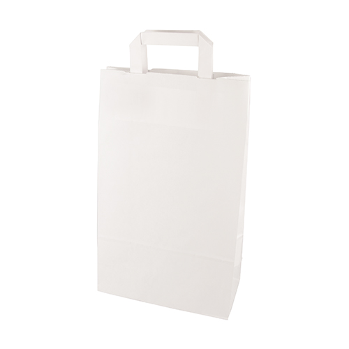 8 x 50 Tragetaschen, Papier 36 cm x 22 cm x 10 cm weiss mit Tragegriff