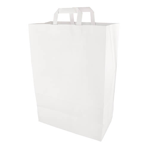 Tragetaschen, Papier 44 cm x 32 cm x 17 cm weiss mit Tragegriff