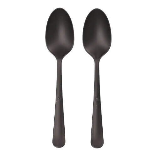 6 x 100 "Circulware" Mehrweg-Löffel PP-MF 19 cm schwarz "Gaia" extra stabil, in Spenderbox