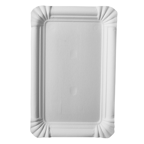 25 x 20 Teller, Pappe eckig 13 cm x 20 cm weiss
