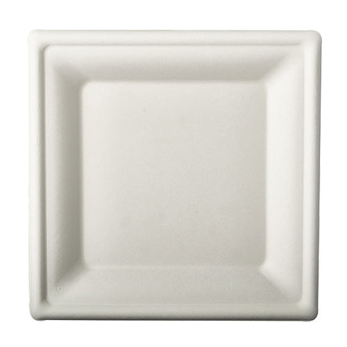 12 x 12 Teller, Zuckerrohr "pure" eckig 20 cm x 20 cm weiss