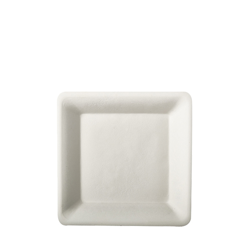 12 x 12 Teller, Zuckerrohr "pure" eckig 15,5 cm x 15,5 cm weiss