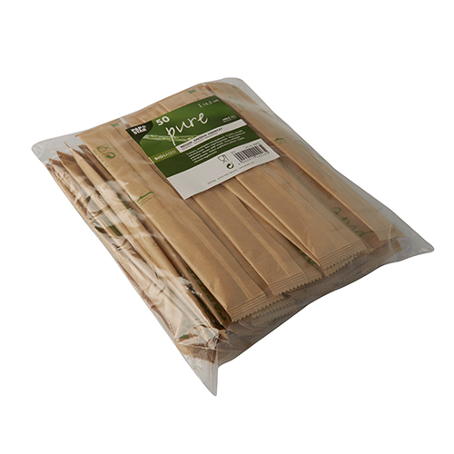 Messer, Holz "pure" 16,5 cm einzeln verpackt in Papierbeutel