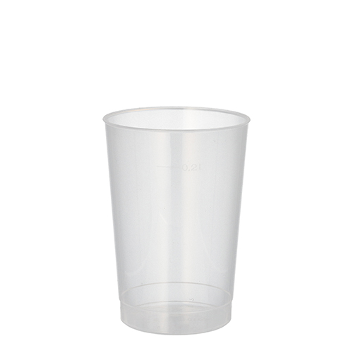 24 x 10 Mehrweg-Trinkbecher PP 0,2 l Ø 6,8 cm · 9,8 cm transluzent unzerbrechlich