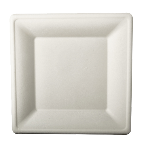 1 x 100 Teller, Zuckerrohr "pure" eckig 26 cm x 26 cm weiss