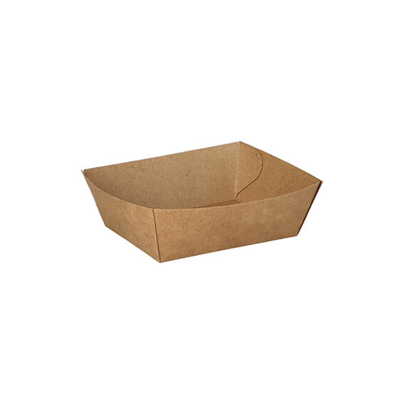 10 x 50 Snacktrays, Pappe "pure" 3,5 cm x 7 cm x 9 cm braun