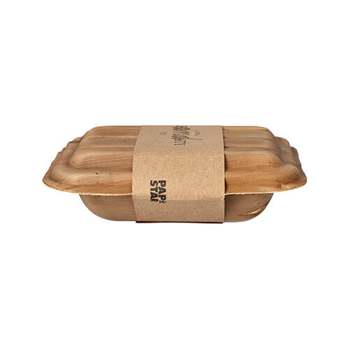 Trays, Palmblatt "pure" eckig 5,5 cm x 13,5 cm x 17,5 cm mit Deckel und Banderole