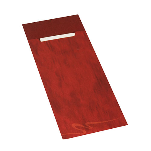 Bestecktaschen 20 cm x 8,5 cm bordeaux inkl. weißer Serviette 33 x 33 cm 2-lag.