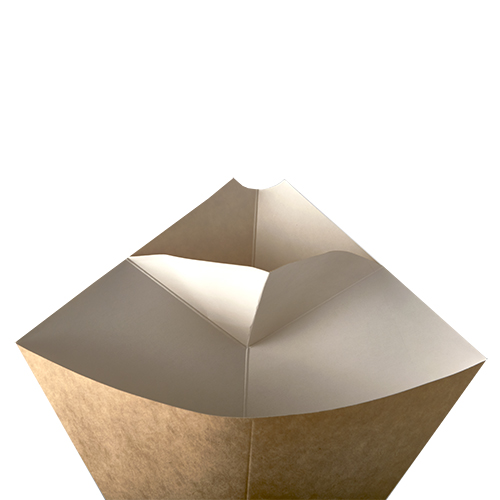 Pommes-Frites-Spitztüten mit Dip-Ecke, Pappe "pure" 19,5 cm x 16,5 cm braun/weiss Füllinhalt