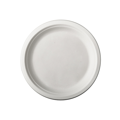 10 x 50 Teller, Zuckerrohr "pure" ungeteilt Ø 15 cm · 2 cm weiss