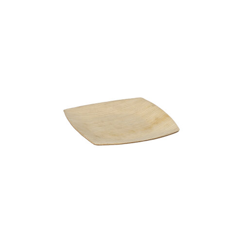 4 x 25 Teller, Palmblatt "pure" 10 cm x 10 cm natur "QUADRATO"