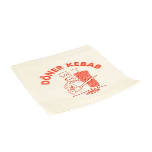 Döner-Kebab-Tüten, Pergament-Ersatz 16 cm x 16 cm weiss fettdicht