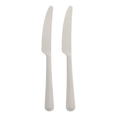 20 x 10 "Circulware" Mehrweg-Messer PP-MF 19,7 cm weiss "Gaia" extra stabil