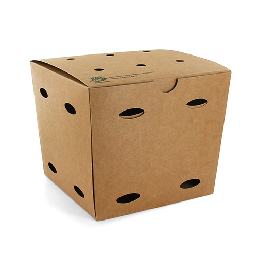 Pommes-Frites-Boxen, Pappe "pure" 14 cm x 14,5 cm x 14,5 cm braun "100% Fair" groß