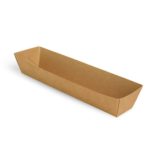 14 x 50 Snacktrays, Pappe "pure" 3,5 cm x 3,3 cm x 18,5 cm braun