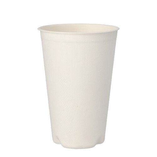 10 x 50 Trinkbecher Zuckerrohr "pure" 0,4 l Ø 9 cm · 13 cm weiss für Heißgetränke