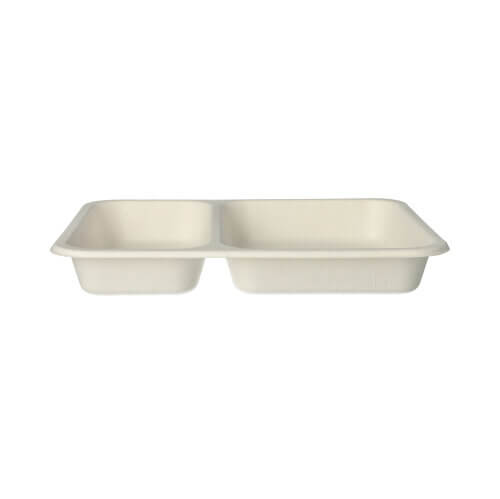 Siegelschalen, Zuckerrohr 2-geteilt 3 cm x 17,5 cm x 22,5 cm weiss