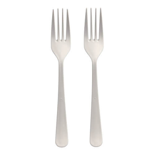 20 x 10 "Circulware" Mehrweg-Gabeln PP-MF 19 cm weiss "Gaia" extra stabil