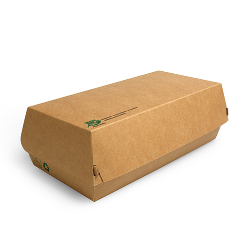 Baguetteboxen, Pappe "pure" 7,5 cm x 10,7 cm x 22 cm braun "100% Fair" groß