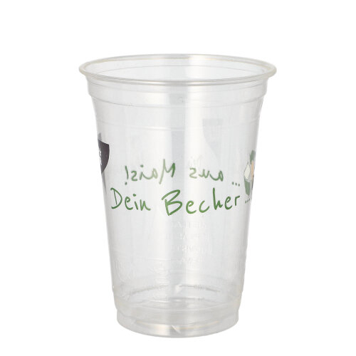 16 x 50 Trinkbecher PLA 0,4 l Ø 9,5 cm · 12,7 cm "Becher aus Mais"