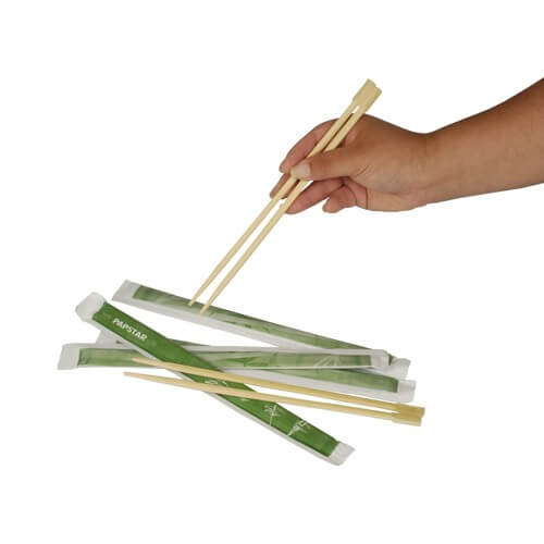 Paar Essstäbchen 23 cm einzeln gehüllt