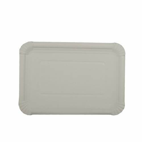 Teller, Pappe [rc] eckig 18 cm x 26 cm weiss