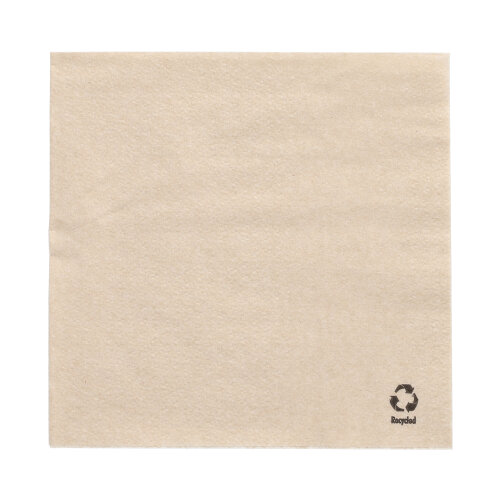 10 x 500 Servietten, 1-lagig 1/4-Falz 33 cm x 33 cm natur aus recyceltem Papier