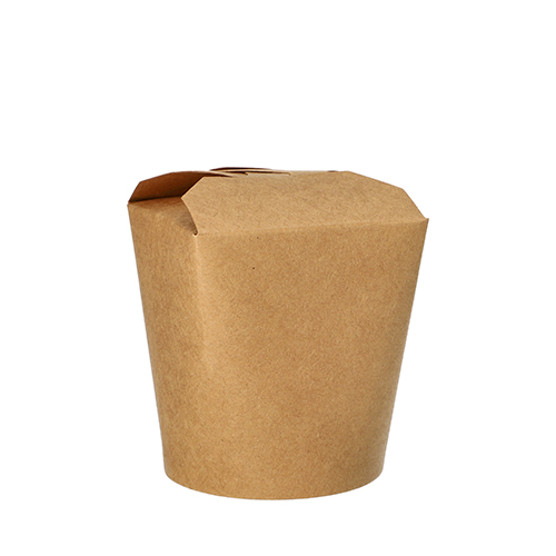 20 x 25 Snackboxen, Pappe rund 470 ml 9,8 cm x 8,2 cm x 7 cm braun