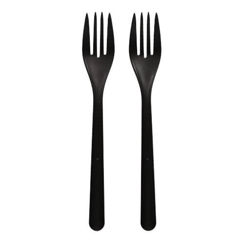 20 x 50 "Circulware" Mehrweg-Gabeln PP-MF 18,5 cm schwarz extra stabil