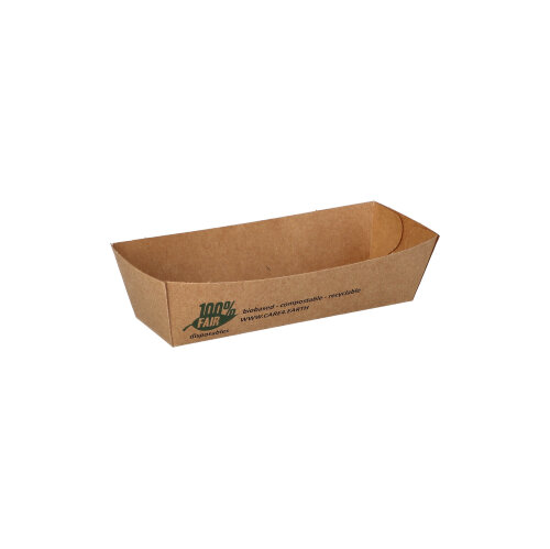 12 x 80 Snacktrays, Pappe "pure" 3 cm x 3,3 cm x 10,5 cm braun "100% Fair"