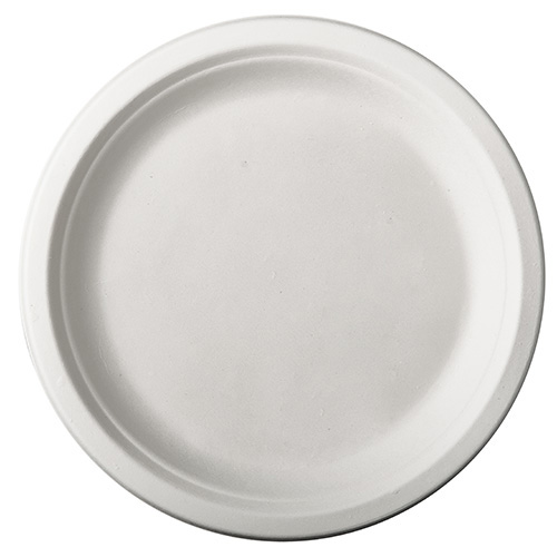 12 x 12 Teller, Zuckerrohr "pure" ungeteilt Ø 26 cm · 2 cm weiss