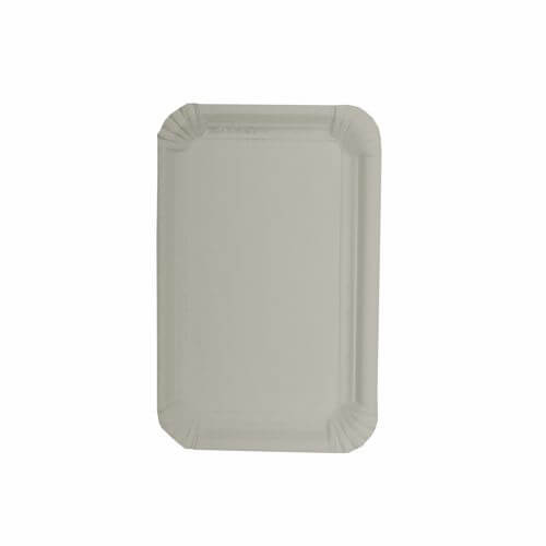 Teller, Pappe [rc] eckig 11 cm x 17,5 cm weiss