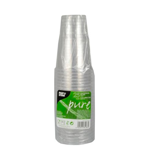 Kaltgetränkebecher, PLA "pure" 0,25 l Ø 7,8 cm · 11 cm glasklar mit Schaumrand