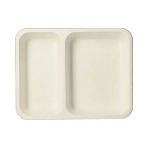 Siegelschalen, Zuckerrohr 2-geteilt 3 cm x 17,5 cm x 22,5 cm weiss