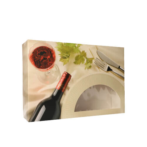 Transport- und Catering-Kartons 8 cm x 36 cm x 25 cm "Burgund" mit Sichtfenster, einteilig